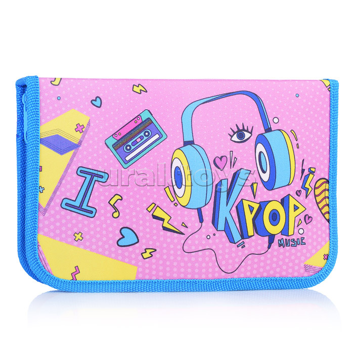 Пенал односекционный большой с откидной планкой печать на ткани