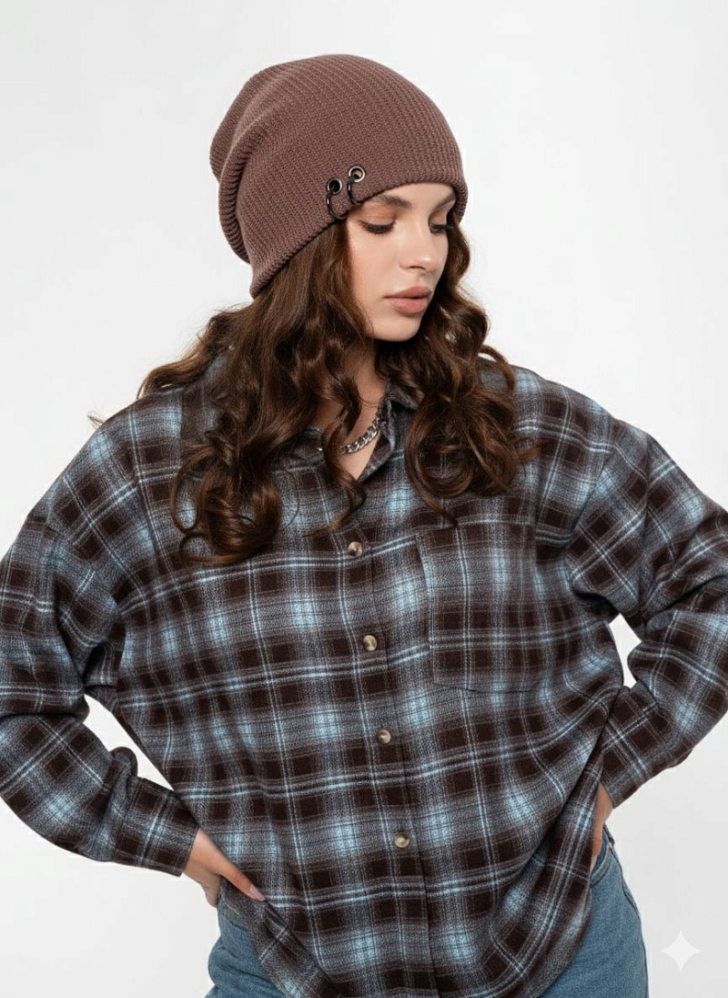 Шапка двойная с кашемиром ESW 25588