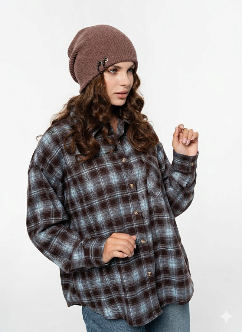 Шапка двойная с кашемиром ESW 25588