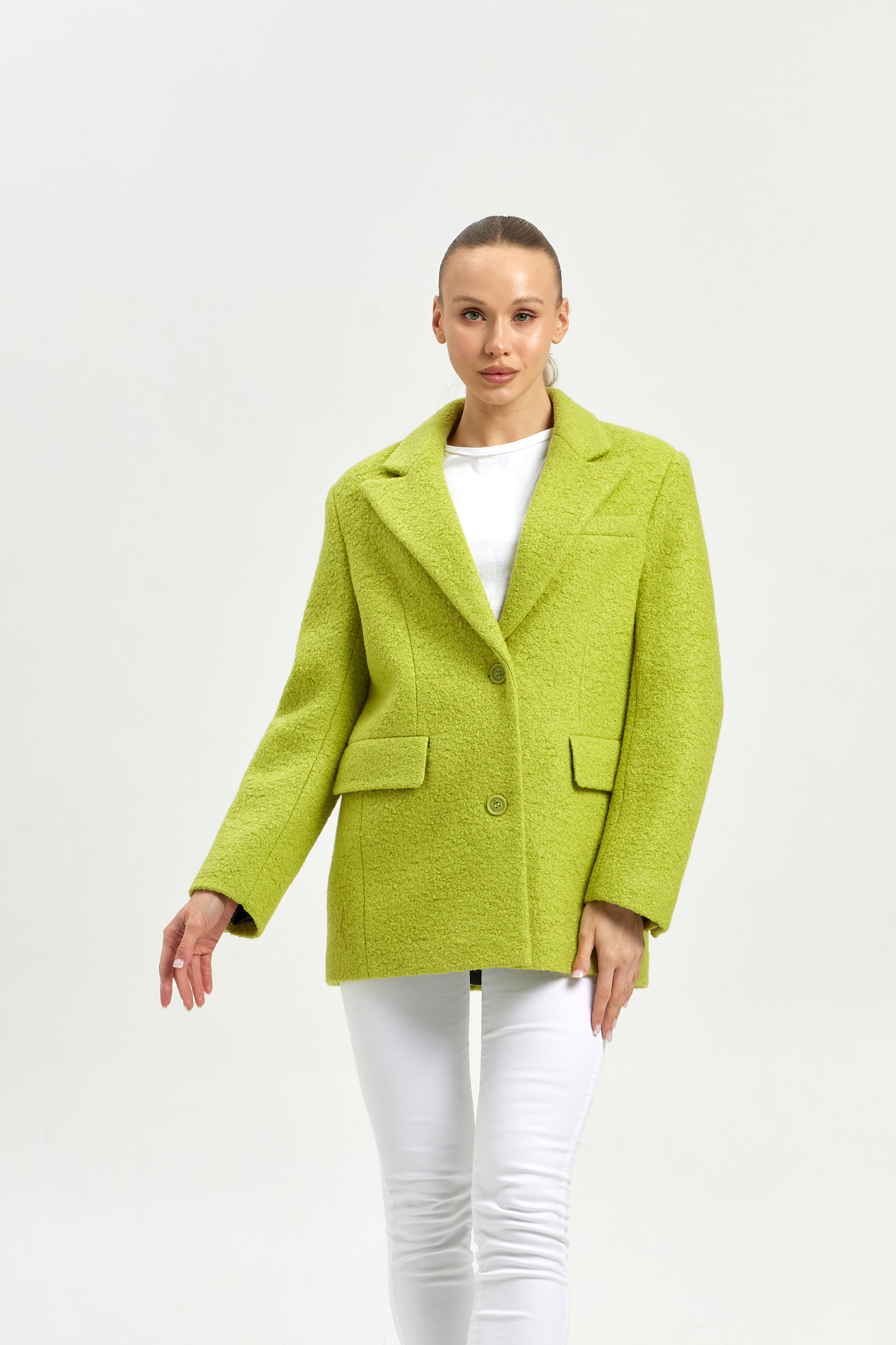 Пальто женское демисезонное 27100 лайм