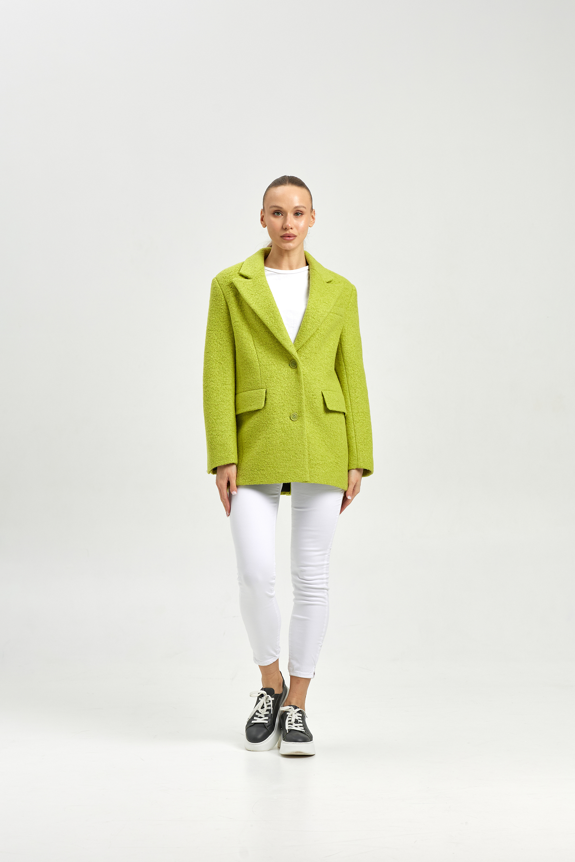 Пальто женское демисезонное 27100 лайм