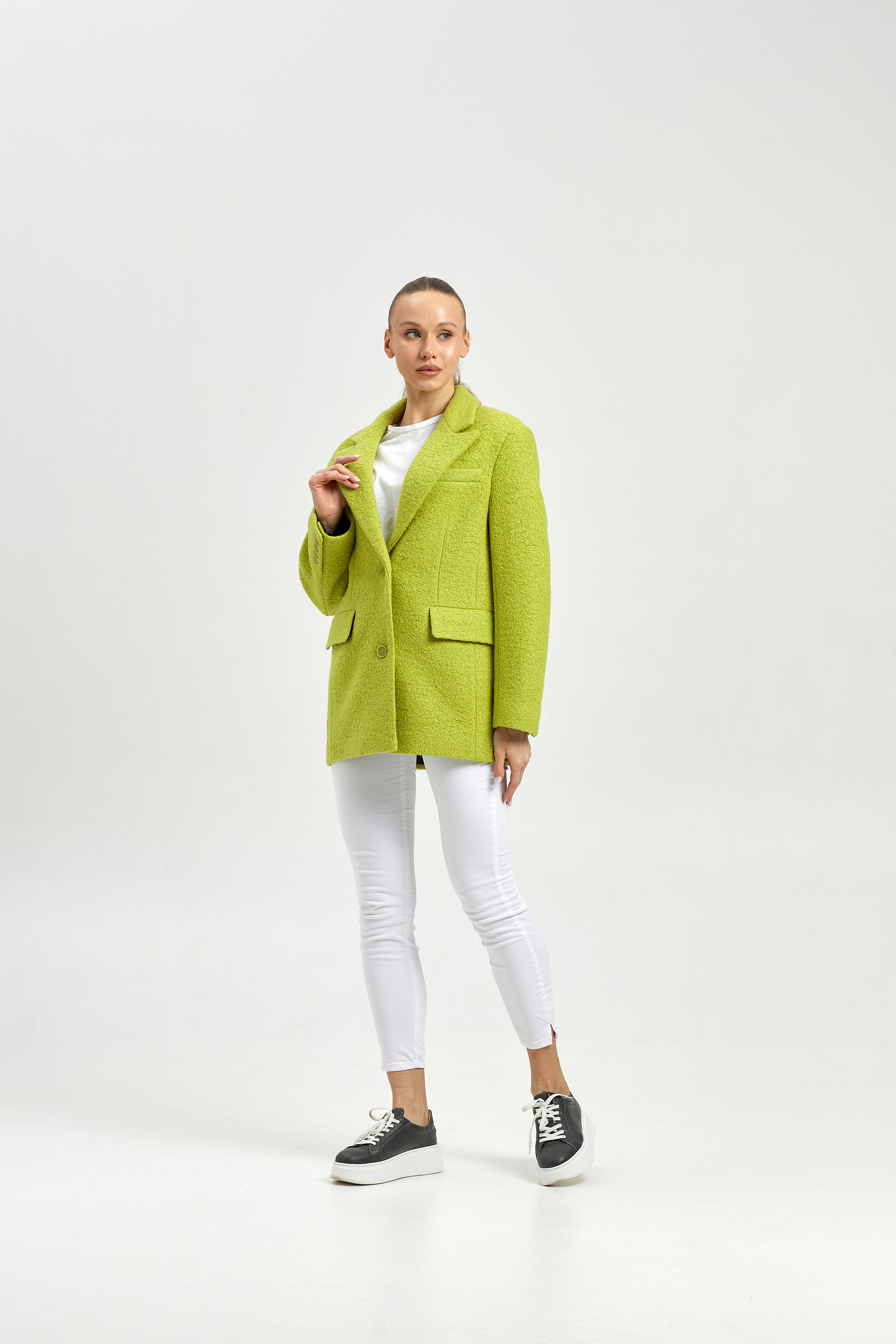Пальто женское демисезонное 27100 лайм