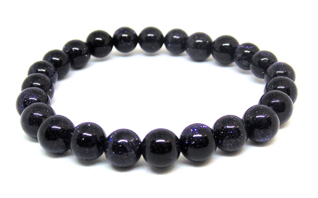 10-154 Браслет на резинке авантюрин (ночь в Каире) 8 мм