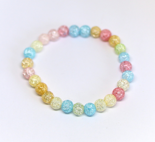 10-197 Браслет на резинке сахарный кварц (микс) 8 мм