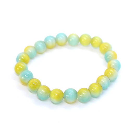 10-212 Браслет на резинке кошачий глаз хамелеон 10 мм