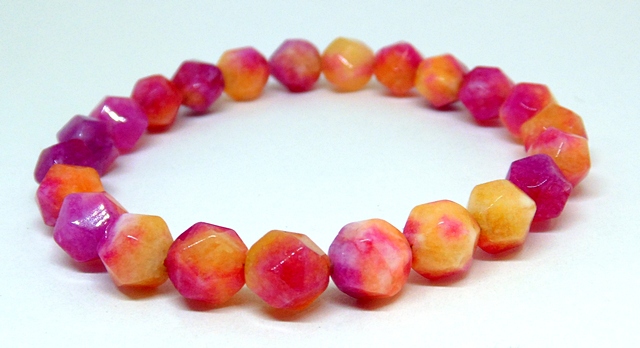 10-80 Браслет на резинке турмалин розовый гранка 8 мм