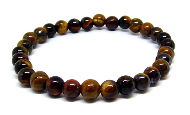 10-85 Браслет на резинке три глаза (бычий,тигровый,соколиный) 6 мм