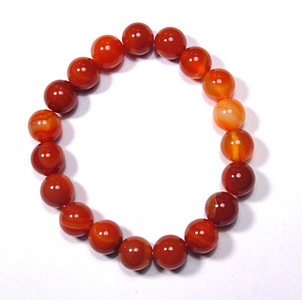 10-26 Браслет на резинке сердолик №1 10 мм