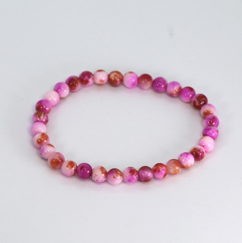 10-96 Браслет на резинке турмалин розовый 6 мм