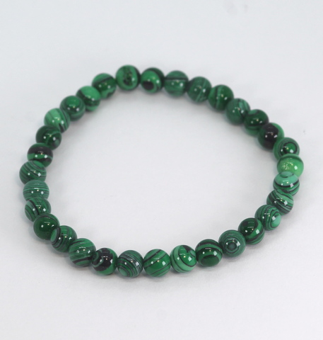 10-188 Браслет на резинке малахит 6 мм