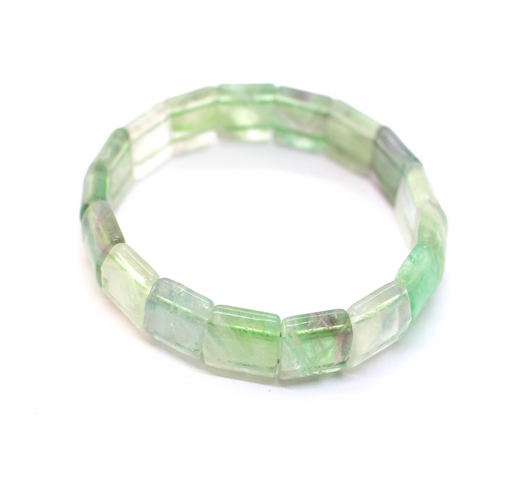 10-217 Браслет на резинке флюорит пластины 15 мм