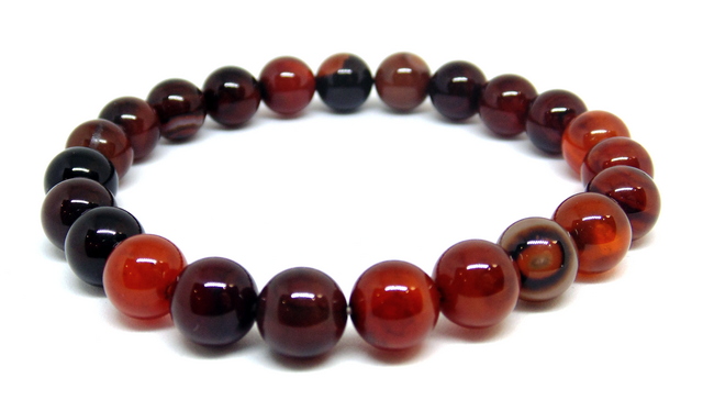 10-160 Браслет на резинке сердолик №2 8 мм