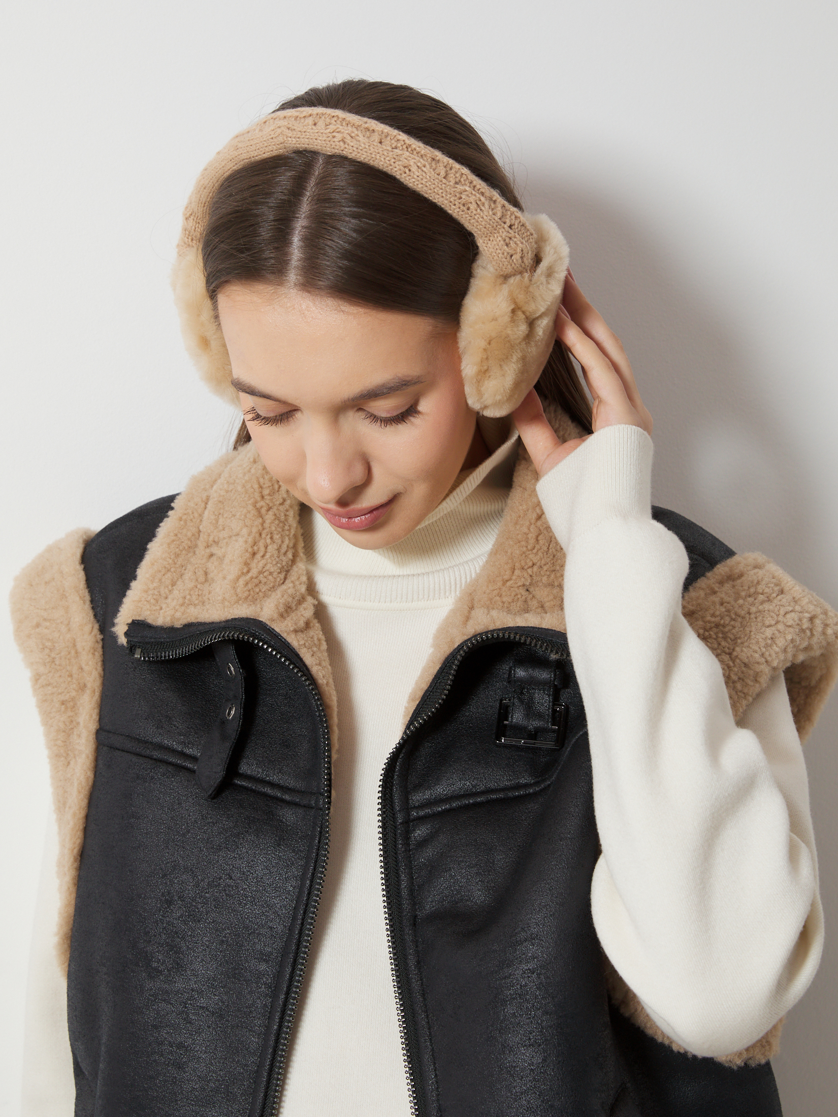 Женские утепленные наушники TENDANCE 4404683, розово-бежевый