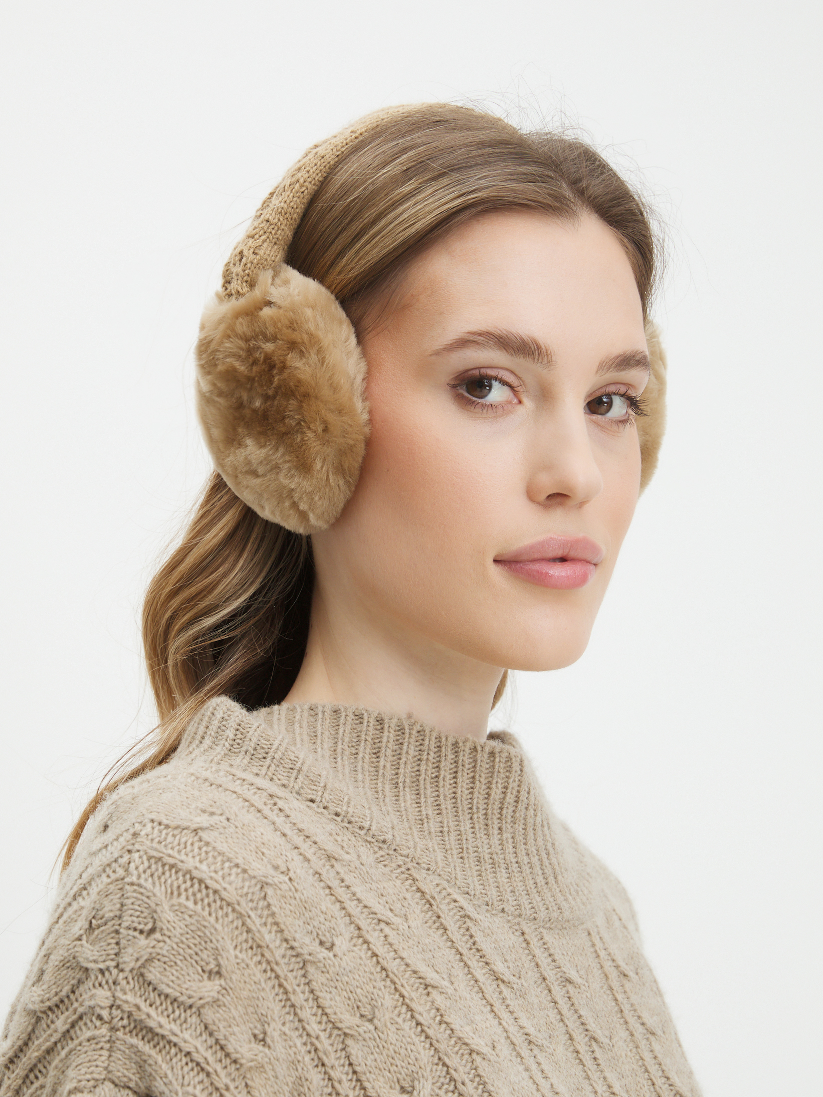 Женские утепленные наушники TENDANCE 4404689, коричневато-бежевый