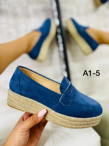 Aelida A1-5 Мокасины женские син иск велюр