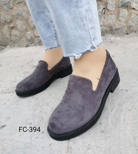Stylele T-FC-394 Туфли женские сер иск велюр