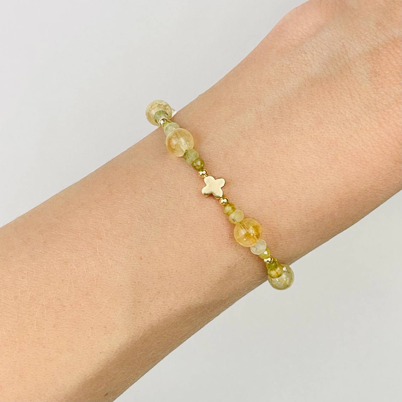 Радуга Самоцветов Браслет из Граната (Гроссуляр) и Цитрина