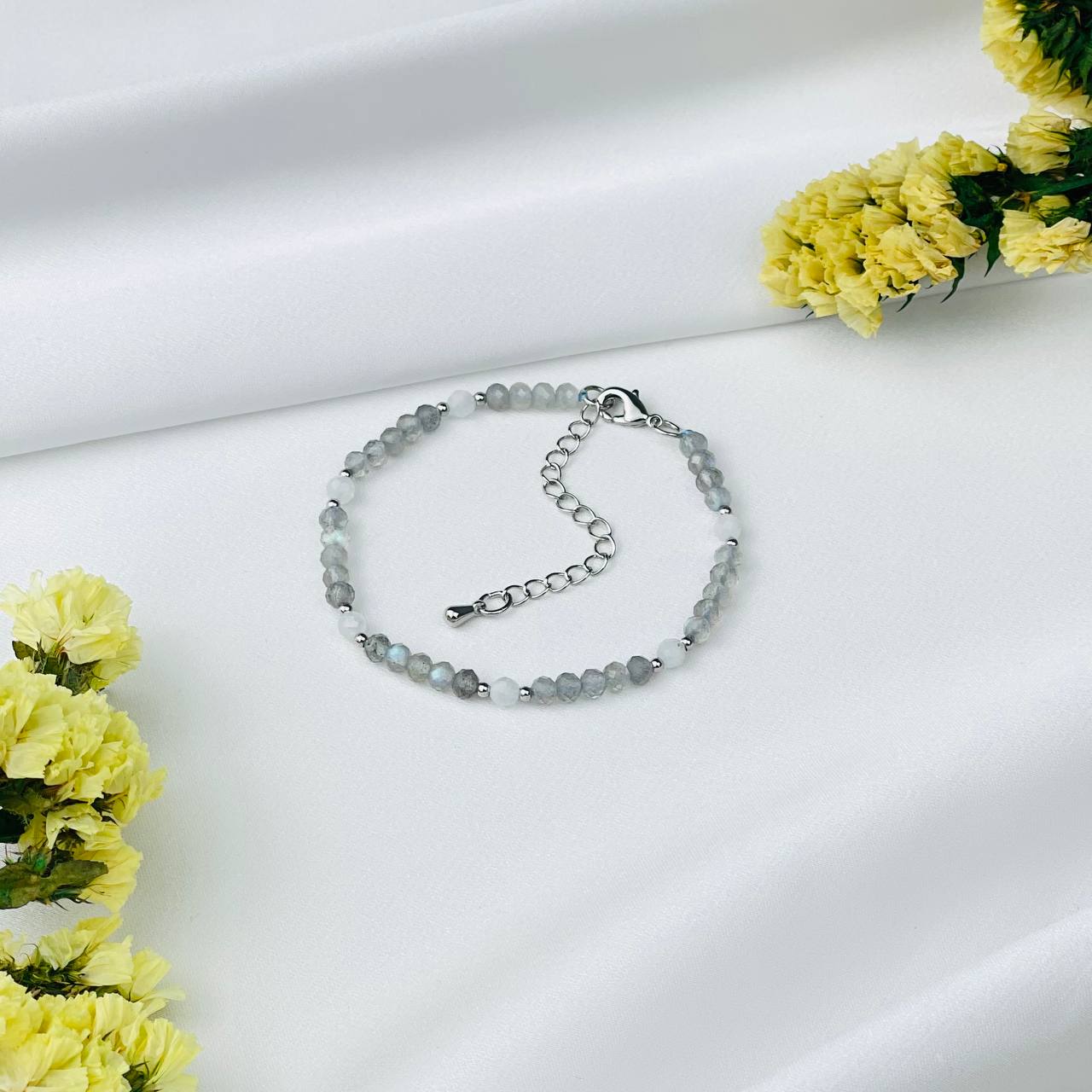 Радуга Самоцветов Браслет из Лабрадора и Лунного камня