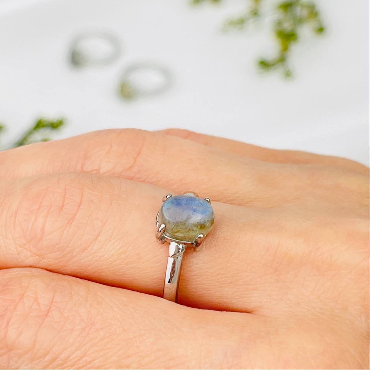 Радуга Самоцветов Кольцо регулируемое из Лабрадора