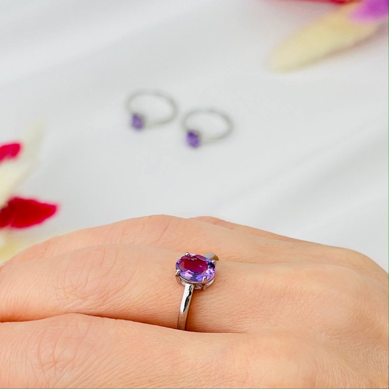 Радуга Самоцветов Кольцо регулируемое из Аметиста