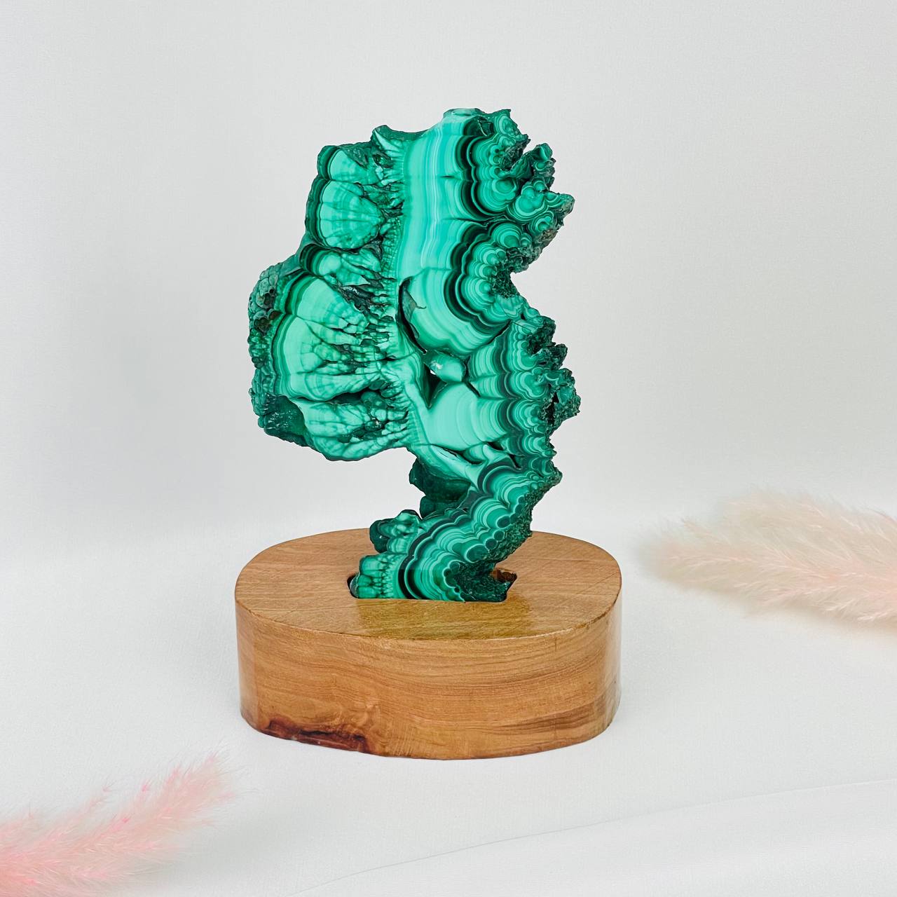 Радуга Самоцветов Срез Малахита на подставке