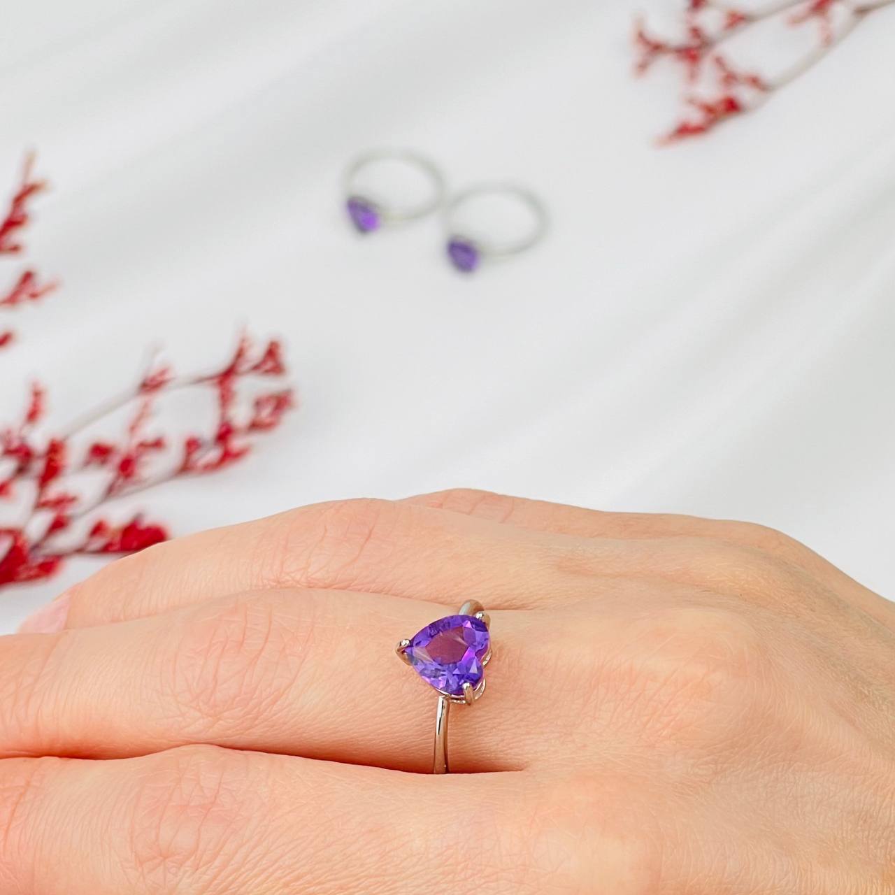 Радуга Самоцветов Кольцо регулируемое из Аметиста