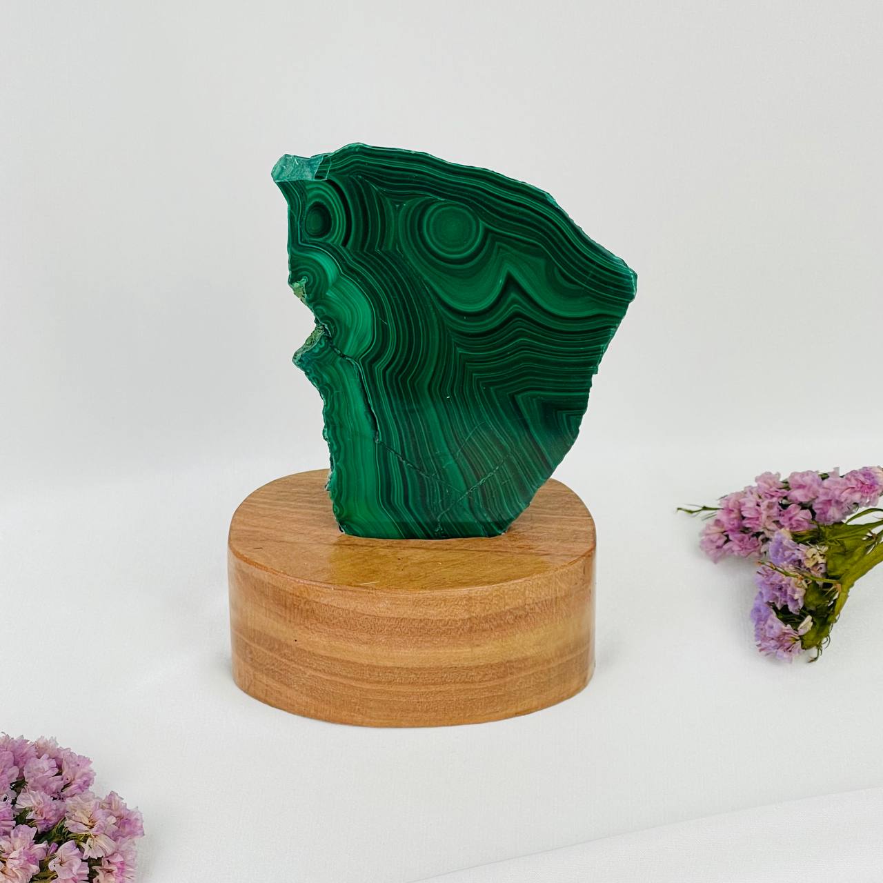 Радуга Самоцветов Срез Малахита на подставке