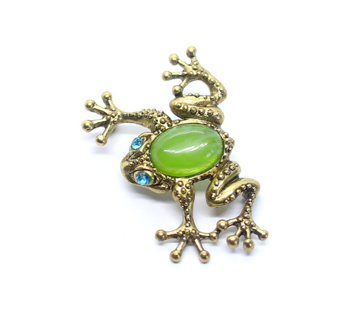 1538-2 Брошь Жаба (карибский янтарь)