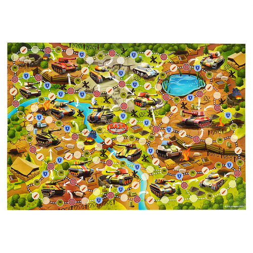Игра-ходилка в коробке с карточками. Танки, в бой!