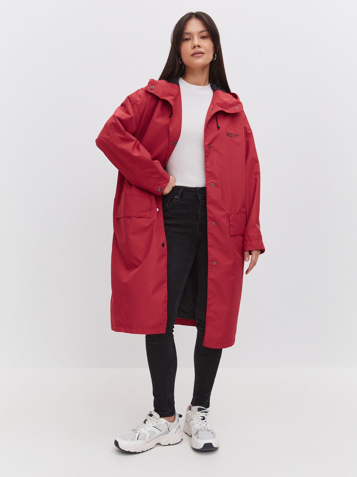 Плащ женский OVERSIZE 24271-465 брусничный