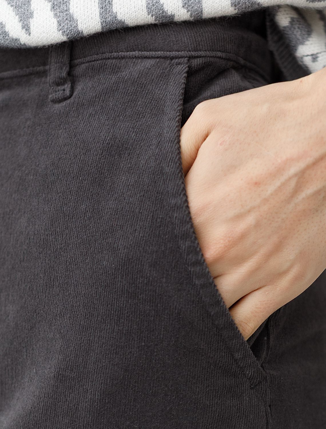 Юбка из эластичного микро-вельвета D26.189 серый