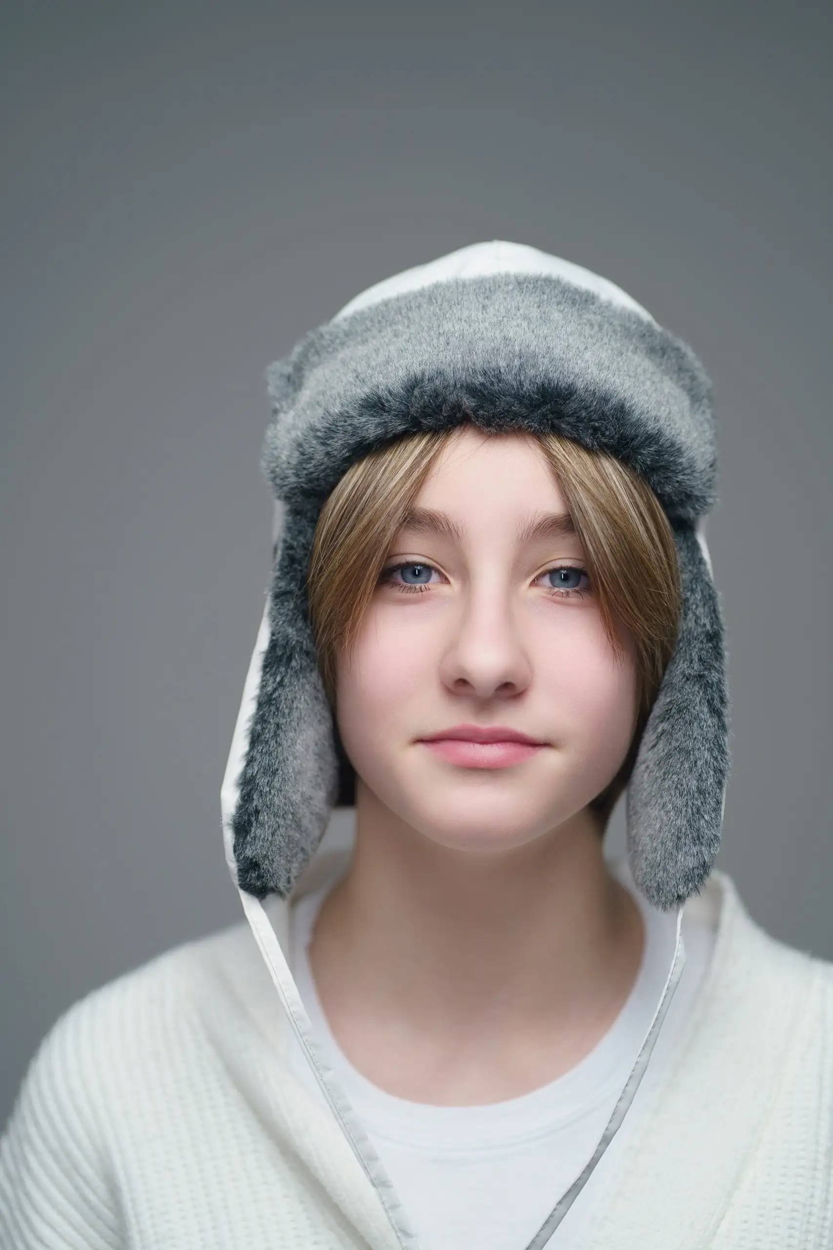 Шапка детская утепленная 23782-06 светло-серый