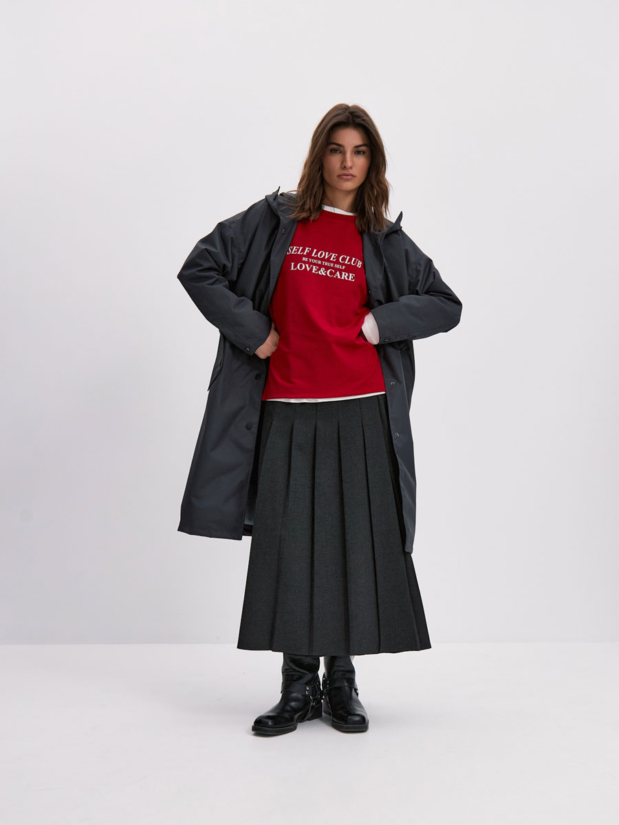 Плащ женский OVERSIZE 22271-389 темно-серый