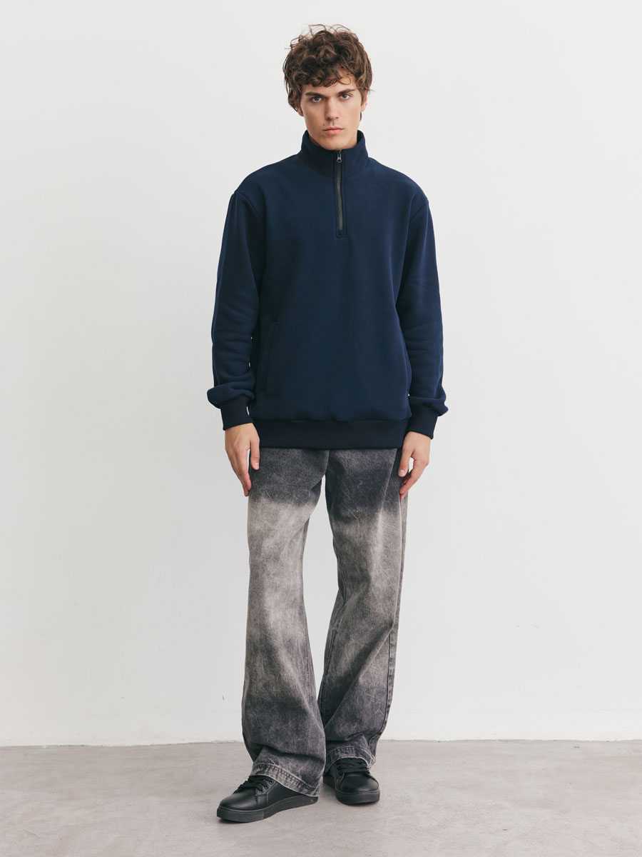 Толстовка мужская 25134-510 футер темно-синий