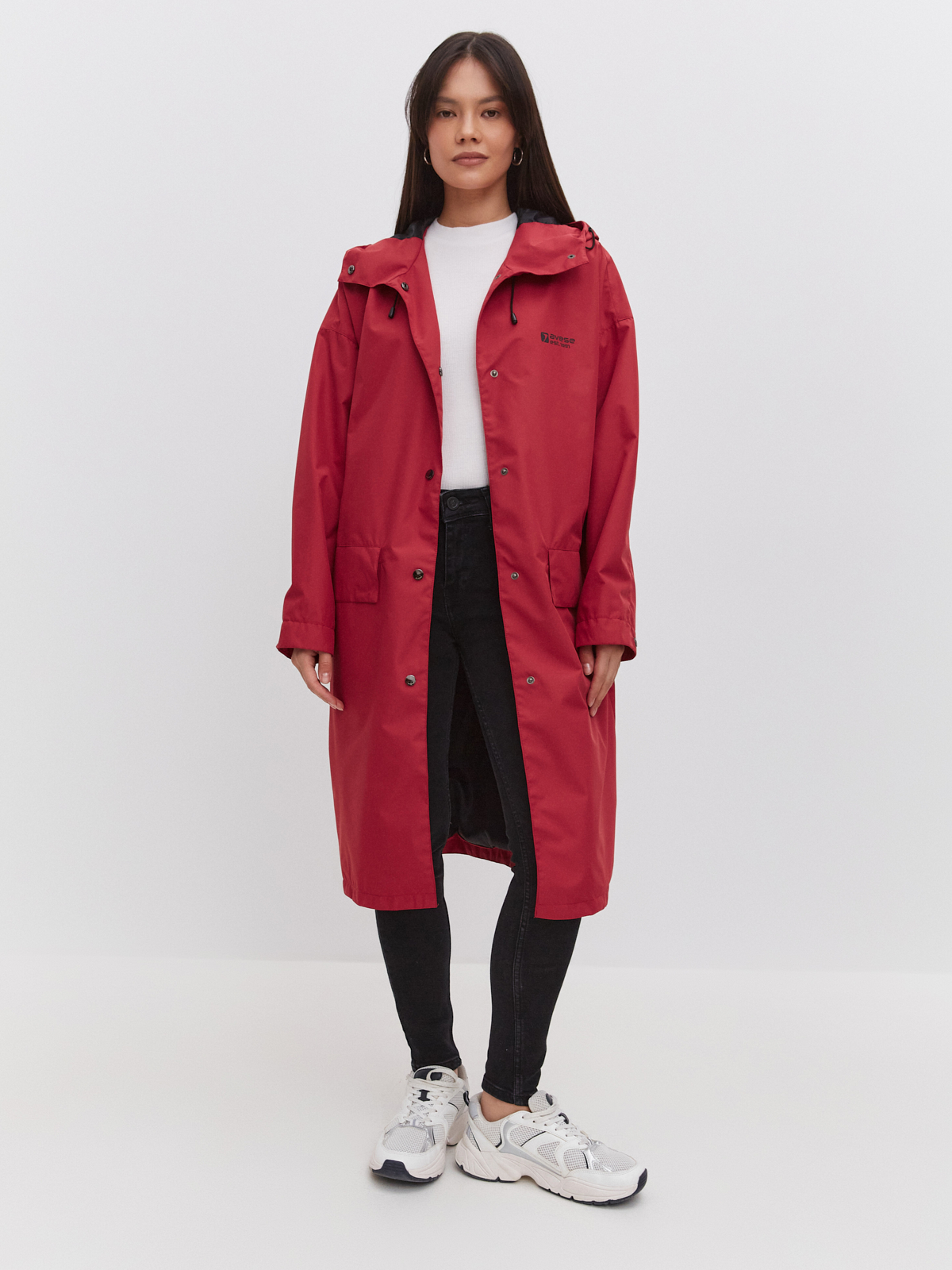 Плащ женский OVERSIZE 24271-465 брусничный