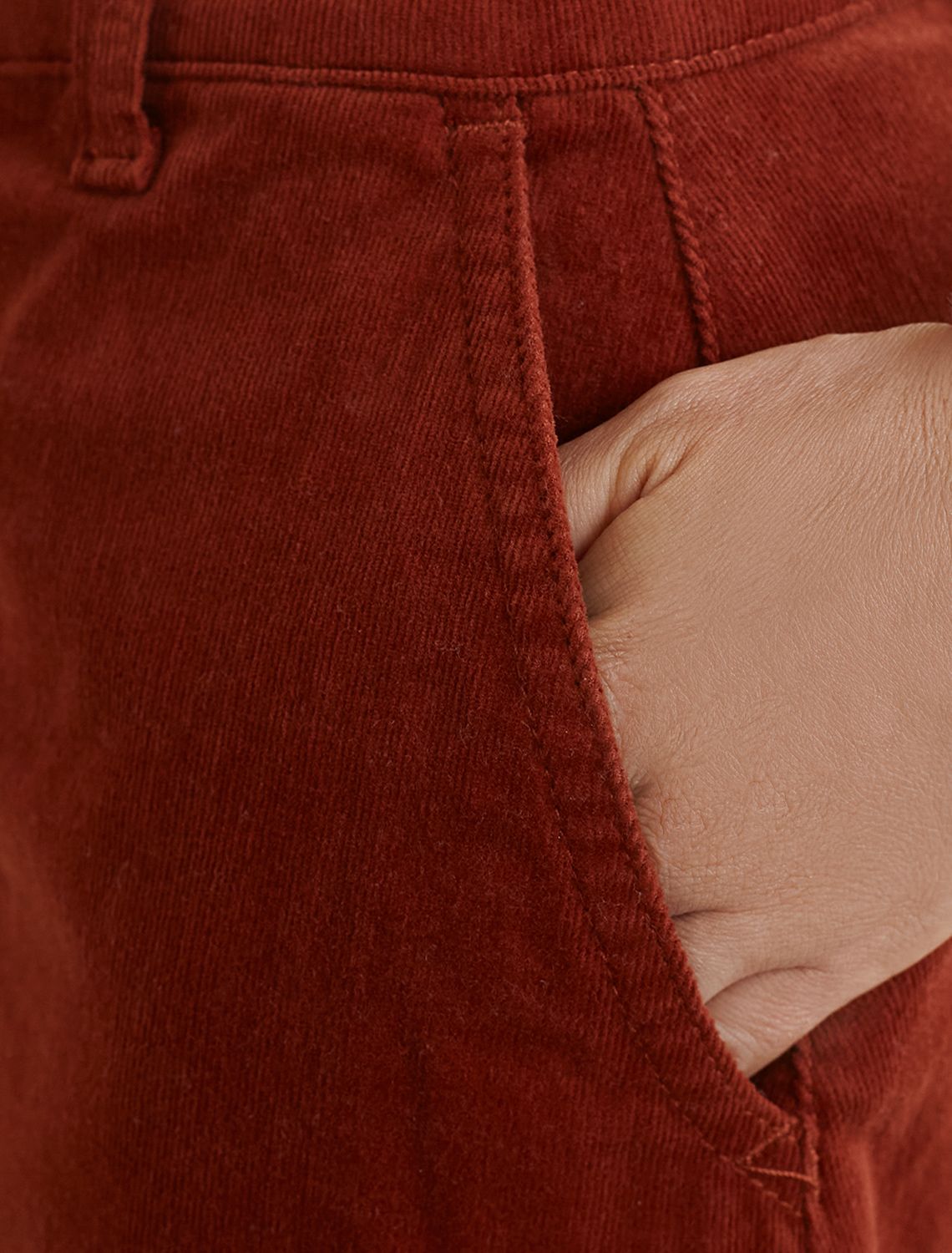 Юбка из эластичного микро-вельвета D26.200 терракотовый