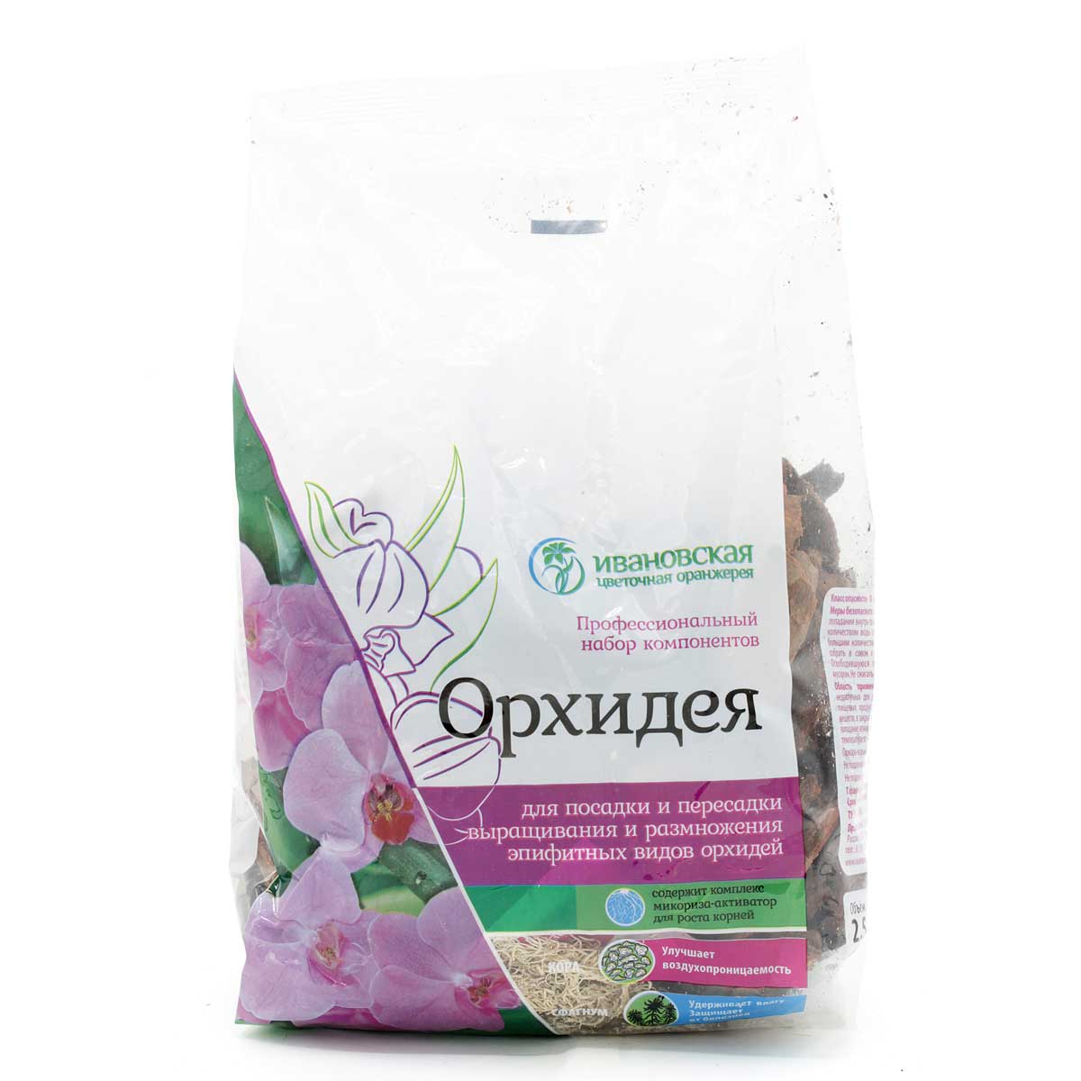 Грунт д/орхидеи ПОДВЕСНАЯ (для эпифитных видов) 2,5л. Ивановская х15