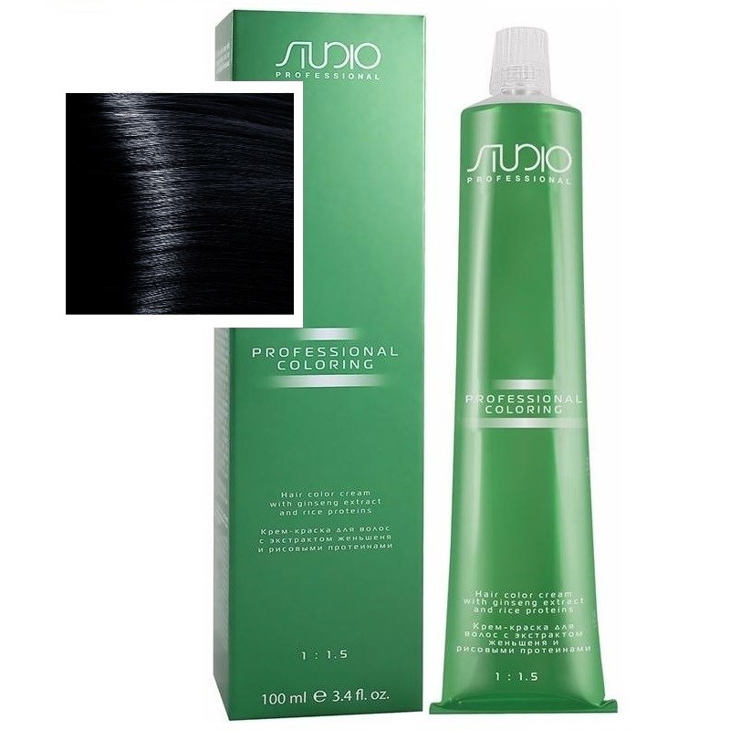 Крем-краска для волос Kapous Studio, 1.10s иссиня-черный, 100мл