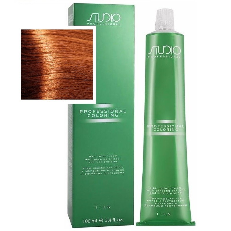 Крем-краска для волос Kapous Studio, 8.44s интенсивный светлый медный блонд, 100мл