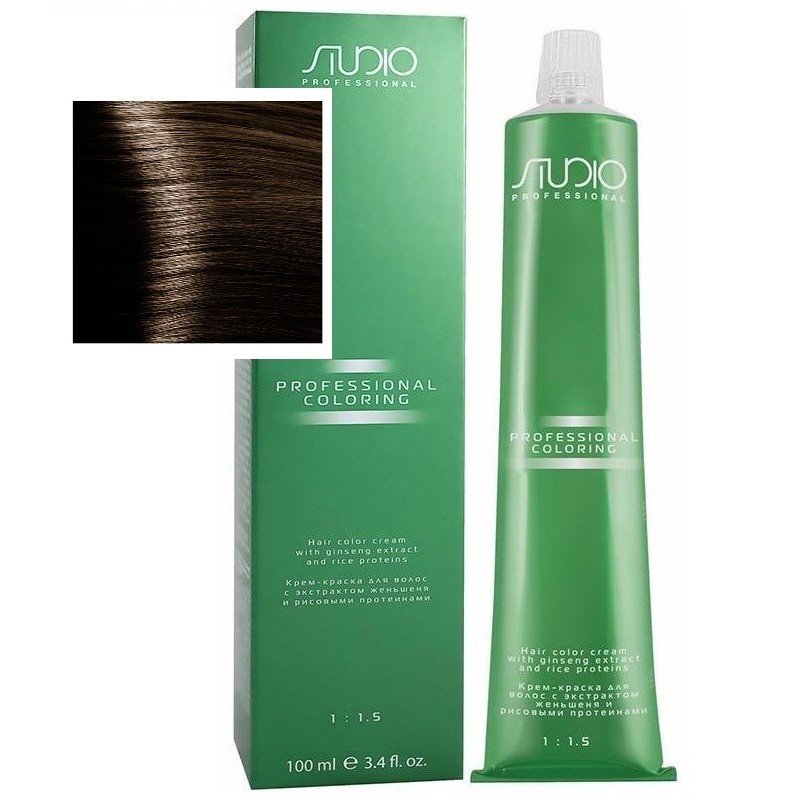 Крем-краска для волос Kapous Studio, 6.15s темный пепельно-махагоновый блонд, 100мл
