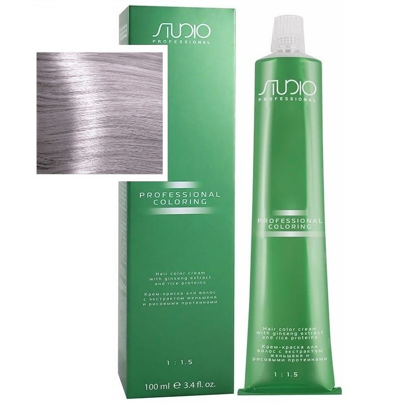 Крем-краска для волос Kapous Studio Женьшень/Рис, 911s суперосветляющий серебряно-пепельный блонд, 100мл
