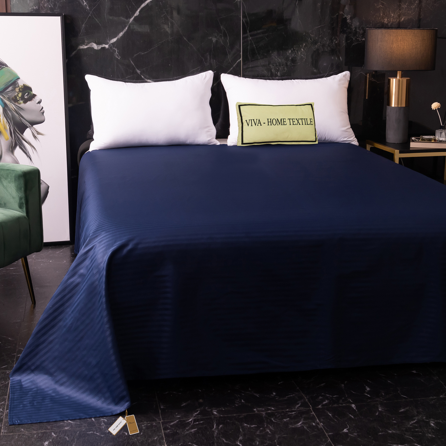 Простынь Страйп Сатин Однотонный 100% хлопок R1CT033   220*230