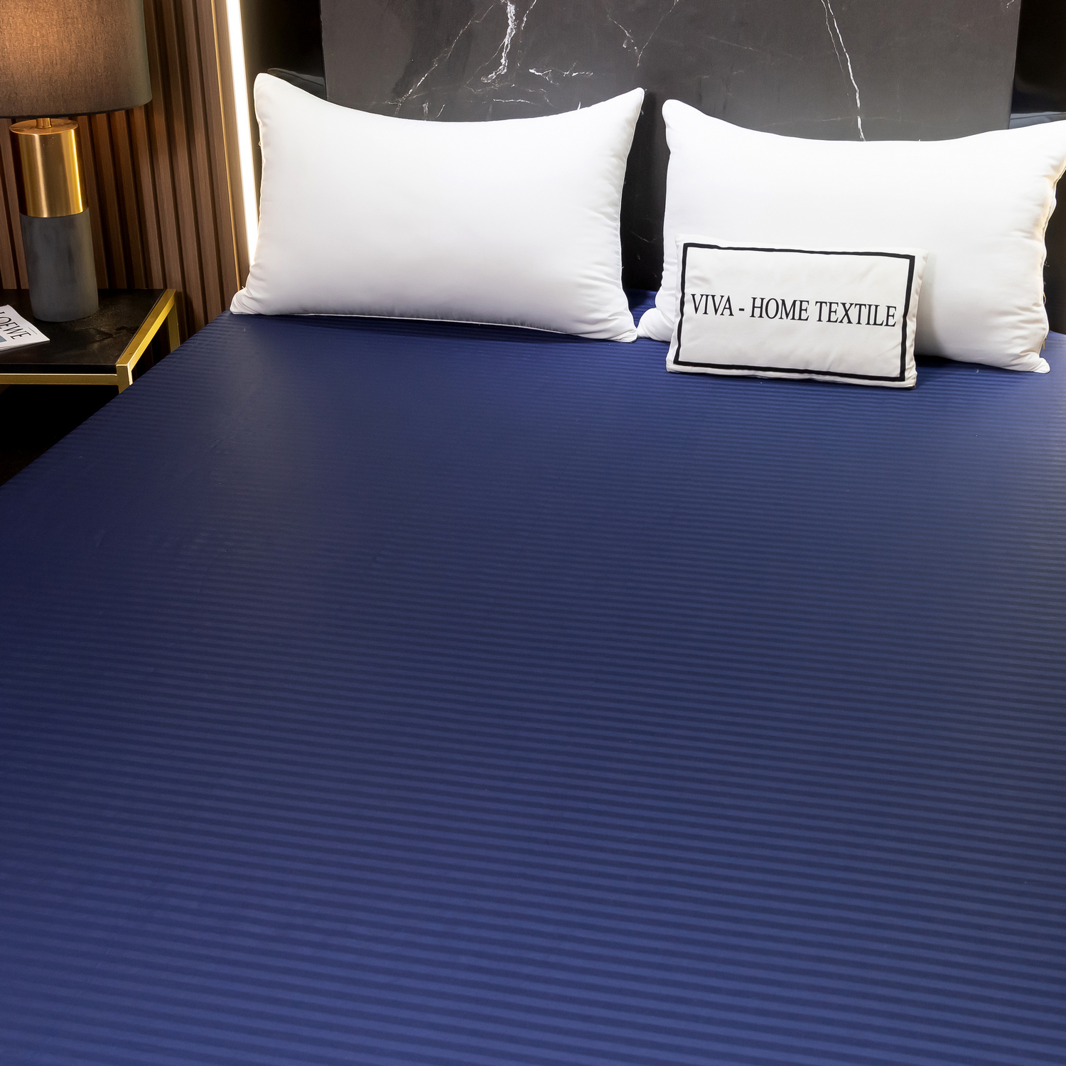 Простынь на резинке Страйп Сатин Однотонный 100% хлопок RR1CT033   160*200*30