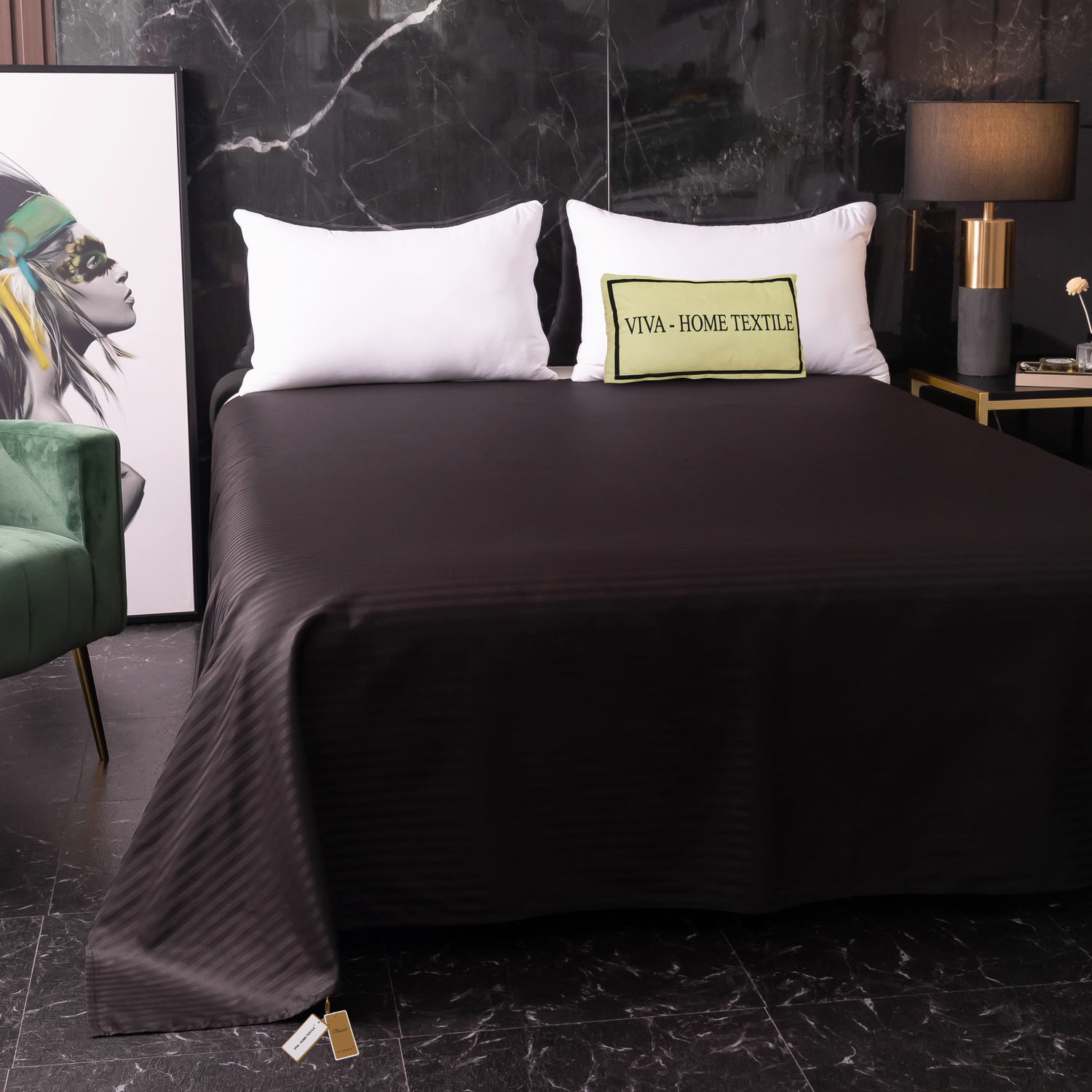 Простынь Страйп Сатин Однотонный 100% хлопок R1CT035   220*230