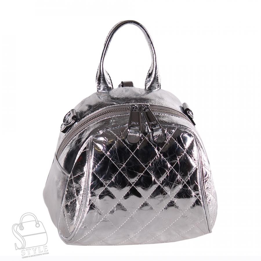 Рюкзак женский кожаный 21006 silver Polina&Eiterou/30  в Нижнем Новгороде