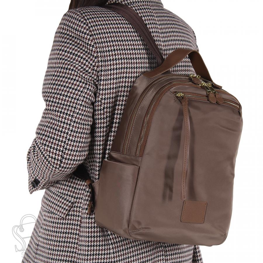 Рюкзак женский текстильный 23268 khaki Polina&Eiterou в Нижнем Новгороде