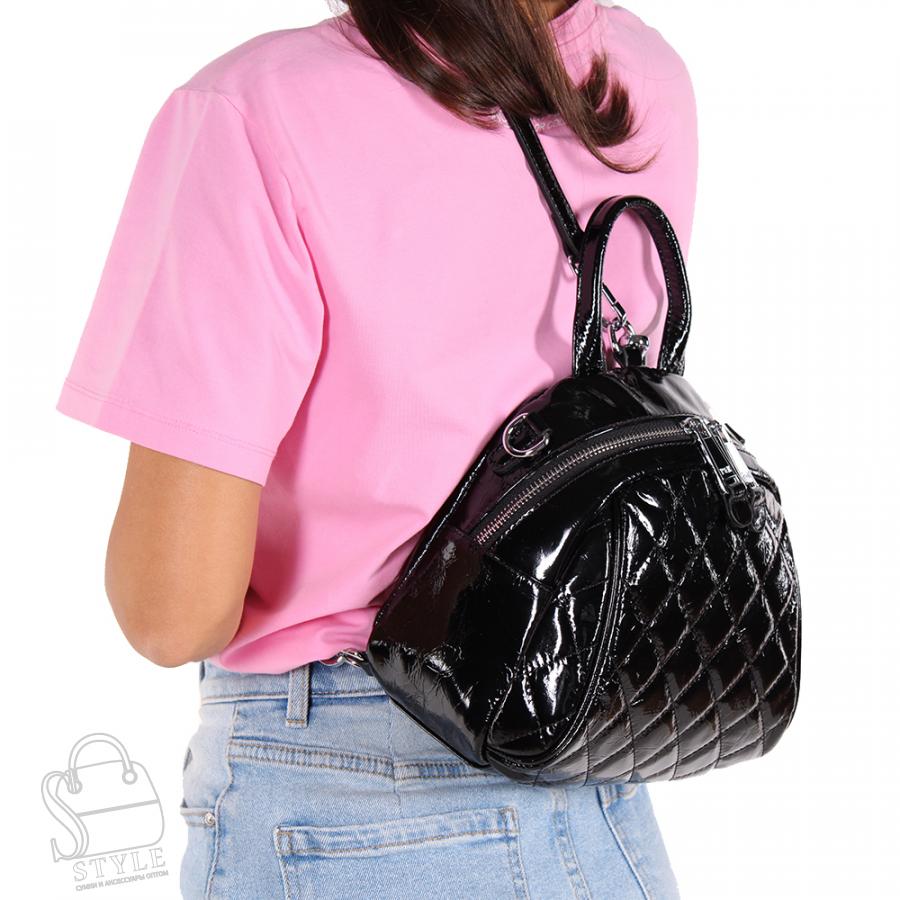 Рюкзак женский кожаный 21006 black Polina&Eiterou/30