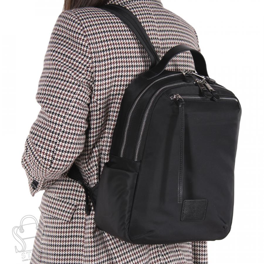 Рюкзак женский текстильный 23268 black Polina&Eiterou  в Нижнем Новгороде