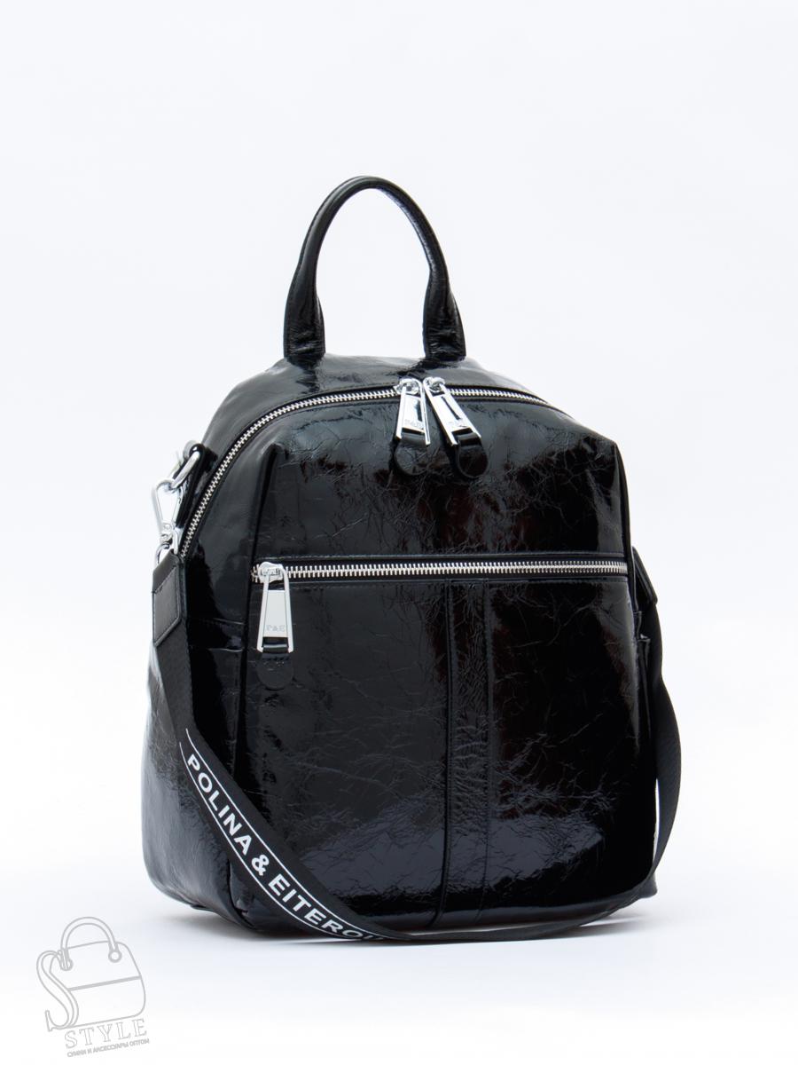 Рюкзак женский кожаный 21021 black Polina&Eiterou  в Нижнем Новгороде