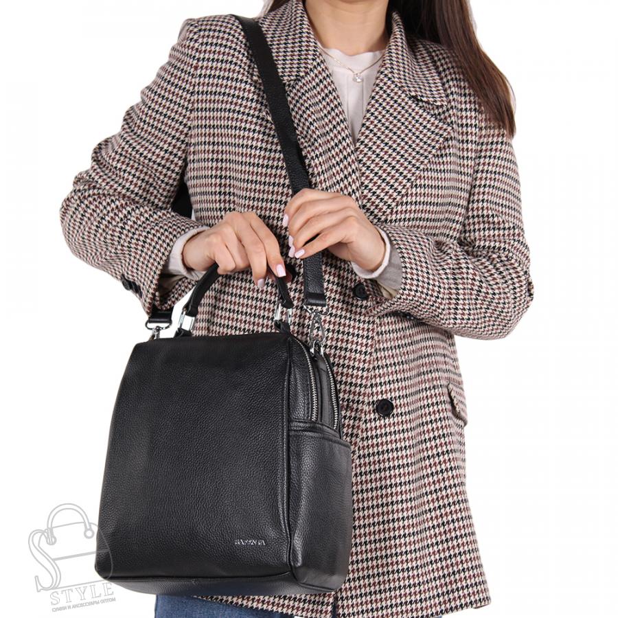 Рюкзак женский кожаный 69013-7 black Velina Fabbiano-Safenta в Нижнем Новгороде